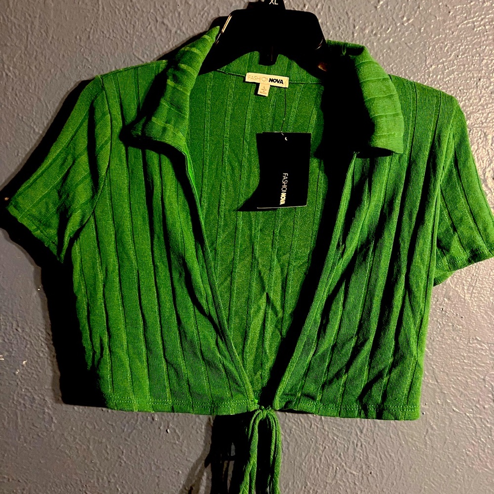 Womens green crop top